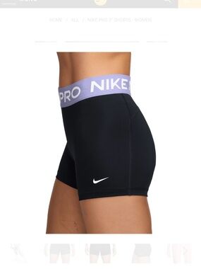 Nike Pro Black Shorts w/ Purple Waistband NWT size XL